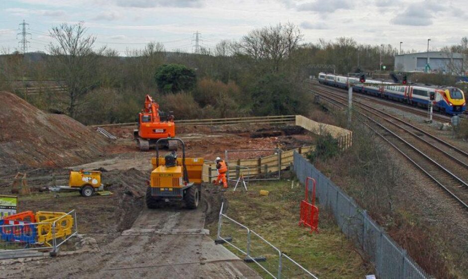 The bridge construction site