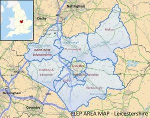 Leicestershire region map
