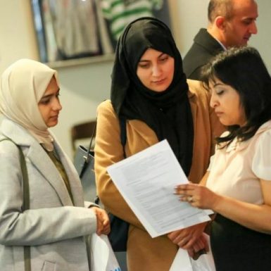 Women at jobs fair