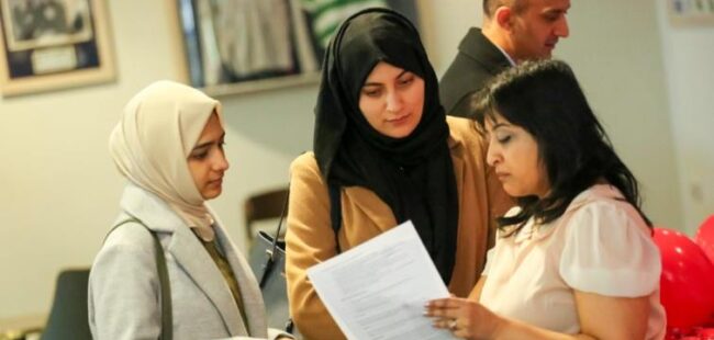 Women at jobs fair