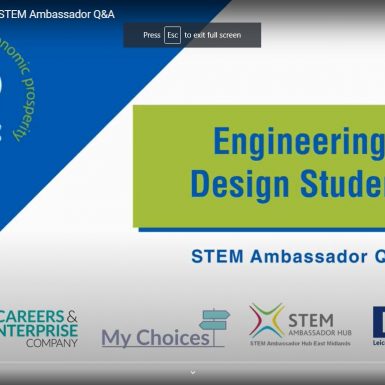 Engineering design student STEM ambassador title screen