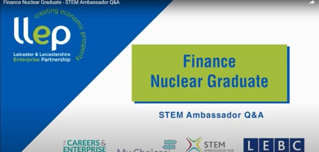 Finance Nuclear Graduate STEM ambassador title screen