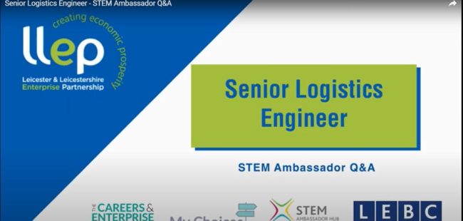 Senior Logistics Engineer STEM ambassador title screen